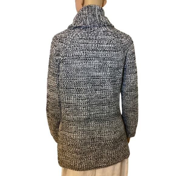 GRECERELLE Womens Turtleneck Sweaters Chunky Long Sleeve size S black & white - Picture 2 of 9